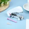 Máquina de costura manual mini portátil para uso doméstico, máquina de costura portátil de bolso para viagens ao ar livre e uso transfronteiriço