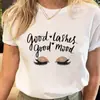Camiseta de Manga Corta Estampada con Patrón de Pestañas Caliente Transfronteriza Top para Mujer ebay Amazon AliExpress wish