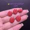 Mineral Original Cinabrio Rojo Arena Zodiaco Caballo Trébol de Cuatro Hojas Recipiente del Tesoro Título de la Lista Dorada Pase lo que Pase Accesorio Pulsera Hecha a Mano