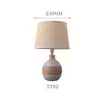 Luminária de cabeceira nórdica com cúpula de tecido para sala de estar, escritório, quarto, estilo criativo americano e europeu, luminária de mesa decorativa de cerâmica com corda de cânhamo