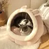 Cama para Gatos para Todas las Estaciones, Cálida en Invierno, Cama para Perros para Todas las Estaciones, Cama Cerrada para Gatos, Cama para Mascotas Extraíble y Lavable