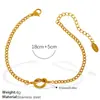 Pulseira de Corrente com Fivela Dourada da Moda Transfronteiriça Europeia e Americana Design Simples Luxo Leve Ajustável Unissex