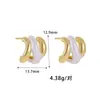 Pendientes Planos Personalizados de Esmalte Simple con Goteo de Esmalte Pendientes Franceses de Alta Gama Tridimensionales Personalizados Fábrica Pendientes al por Mayor para Mujeres