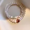 Pulsera Francesa de Perlas Irregulares Cielo Estrellado, Lujo Ligero, Pulsera de Moda de Gama Alta, Pulsera Exquisita y Elegante de Temperamento para Mujeres