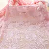 Tecido de Renda Floral Bordado Tela de Renda Pesada Tecido Tridimensional Aplique para Vestido Qipao Vestido de Festa
