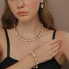 E-commerce transfronteiriço Europa e Estados Unidos novo conjunto de colar de pérolas femininas liga diamante colar brincos noiva conjunto avançado de duas peças