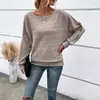 2025 Amazon Transfronteiriço Europeu e Americano Roupas Nova Feminina Casual Costela Manga Morcego Suéter Estação Independente Temu