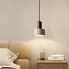Estilo Wabi-Sabi Japonés Travertino Amarillo Dormitorio Mesita de Noche Lámpara de Araña Pequeña Estilo Crema Retro Creativo B&B Restaurante Lámparas de Araña