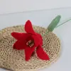 Producto de Flor de Hilo Terminada, Ramo Individual de Lirio Tejido a Crochet Puramente Hecho a Mano, Flor Artificial, Regalo de San Valentín, Flor Tejida a Mano