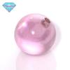 Huagang Gem Half-hole Pink Zirconium Round Beads Zircon Beads Buracos de Pedra Nua CZ Light Beads Jóias DIY Atacado