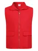 Chalecos de Algodón Rojo para Voluntarios con Logo Personalizado, Ropa de Trabajo con Texto Impreso, Fabricante de Chalecos para Voluntarios Comunitarios y Miembros de Partido