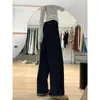 Jeans Azules Oscuros de Pierna Recta para Mujer, Nuevo Estilo de Verano, Tallas Grandes, Figura de Pera, Cintura Alta, Sueltos, Adelgazantes, Pantalones de Pierna Ancha