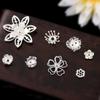 Zhongxing estilo antigo porta-flores espaçador pulseira acessórios diy cor duradoura prata tampa de flor suporte de conta pulseira de contas acessórios contas espaçadoras