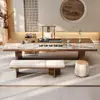 Estilo Zen Formato Grande Baldosa Cerámica Mesa para Preparar Té Mesa de Té y Juego de Sillas Moderno Minimalista Lujo Ligero Oficina Hogar Nuevo Estilo Chino Madera Maciza