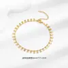 Pulsera de acero de titanio estilo ins europeo y americano, tobillera chapada en oro de 18 quilates, joyería de acero inoxidable para mujer, venta al por mayor