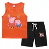 Traje Deportivo Casual de Dos Piezas para Niños Pequeños y Medianos - Chaleco y Pantalón de Verano 2023, Camiseta Base, Ropa Exterior Delgada sin Mangas