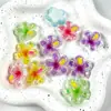 Accesorios de resina de flor translúcida brillante simulada para joyería DIY, pegamento de crema hecho a mano, zapatos con agujeros, pasadores para el cabello y accesorios para el cabello