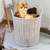 Cesta de Brinquedos, Cesta de Roupas Sujas, Artefato de Armazenamento Doméstico, Cesta Portátil, Caixa Organizadora, Cesta de Armazenamento de Roupas Sujas Trançada de Plástico Imitação de Rattan