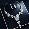 Joyería Popular Transfronteriza Europea y Americana, Lujo Ligero y Circonita de Gama Alta Set de Accesorios para Vestido de Banquete Nupcial Boda Venta al por Mayor