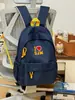 Mochila de Color Azul Oscuro con Contraste de Luz Suave y Patrón Tejido Estilo Universitario Americano para Estudiantes, Fiestas, Uso Diario, Viajes, Escuela