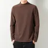 Nova blusa masculina de gola alta de manga comprida para o outono, estilo coreano, moderna, camiseta preta pura para o outono