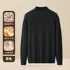 Suéter de Lana Modal de Cuello Alto Acanalado para Hombre Tejido 2026 Otoño e Invierno Cálido Cuello Medio Capa Base Manga Larga Top para Hombre