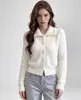 Retrô estilo francês, transfronteiriço, nova coleção outono/inverno: um cardigã de tricô longo, doce e elegante, com gola, perfeito para mulheres jovens