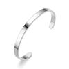 Pulsera de acero inoxidable en forma de C directa de fábrica, pulsera abierta ajustable de acero de titanio, pulsera con letras LOGO