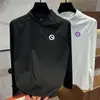 QG Ropa de Otoño e Invierno Nueva para Deportes al Aire Libre, Camisetas de Manga Larga de Secado Rápido para Hombre con Media Cremallera, para Correr y Fitness, con Cuello Alto Ligero y Transpirable