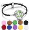 Pulseira de Óleo Essencial de Aromaterapia de Venda Quente Transfronteiriça Liga Difusor de Perfume Pulseira Corda Pulseira de Couro Preto para Homens e Mulheres