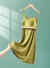 Nuevo vestido de modal de verano, vestido tipo camisola casual de color liso y corte holgado, falda de longitud media