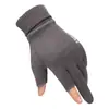 Luvas de Camurça de Inverno Sem Dedos Masculinas e Femininas Luvas Quentes Touchscreen Espessas para Ciclismo e Direção