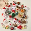 Papai Noel de Desenho Animado, Rena, Árvore de Natal, Boneco de Neve Acessórios de Pelúcia, Tecido de Algodão Preenchido para Feriado de Natal Materiais Semi-Acabados