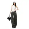 Pantalones de traje casual de pierna ancha, sueltos, adelgazantes, versátiles para mujer, nuevo diseño de verano 2026, soporta dropshipping