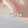 Pendientes de tres estrellas 2022, nuevos, elegantes y a la moda, ideales para celebridades. Diseño exclusivo para mujer. Pendientes sencillos que combinan con todo.