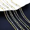 Oro Real de 18K Acero de Titanio Cadena Fina de 1.5 mm con Cuentas Pequeñas Cadena Cruzada Collar Pulsera Ropa Juguete Accesorios Materiales