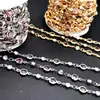 Cadena con Pedrería de Cristal Envuelto en el Borde de 6 mm y Cadena de Circonita para Collar, Pulsera, Pendientes DIY, Accesorios de Joyería, Venta Caliente Transfronteriza