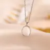 Yiluyin Pingente de prata de lei S925 banhado a ouro, jade Hetian, cristal branco, cristal rosa, topázio, cabochão geométrico, pingente de prata
