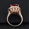 Anillo Rubí Color ins de Venta Caliente Elegante Juego Klahao Grande Anillo de Zirconia Anillo Abierto Diamante Completo