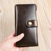 Cartera de Mujer Larga de Cuero Genuino Cartera Delgada Cartera de Cuero Suave Clutch Bolso Pequeño de Mujer 2024 Nueva Moda Bolso de Mujer