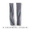 Meias de Cashmere Femininas 100% Cashmere Puro Outono e Inverno Novas Casuais Quentes Cor Sólida Joelheiras Meias de Manga Tricotadas