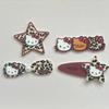 Nueva serie de gato KT con estampado de leopardo para otoño e invierno, estrella de cinco puntas, lazo, accesorios acrílicos, tocado DIY, material hecho a mano, lote