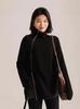 Moda Cuello Alto Estilo Perezoso Cremallera Lateral Tejidos Populares Otoño e Invierno 2024 Nuevo Nicho Elegante Tejidos para el Trabajo para Mujer