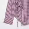 2026 Estilo Europeu e Americano Transfronteiriço Aliexpress Venda Quente Moda Xadrez Bolso Solto Multi-Uso Camisa Xadrez