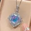 2025 Nuevo Zhuangshengsheng Joyería Base de Cobre Chapado en Oro Simulada Color Degradado Milenio Conjunto Elegante Piedra Principal 16-10mm