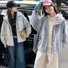 Abrigo para Niñas Otoño 2026 Nuevo Casual Deportivo Grande Infantil Elegante Estampado de Letras Chaqueta con Capucha Cortavientos Estilo Primavera y Otoño