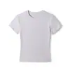 Camiseta de manga corta con cuello redondo francés para mujer, verano 2025, corta, elástica, ajustada, estilo chica sexy, adelgazante.