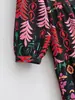 Vestido camisa largo de manga larga con estampado negro para mujer, nuevo estilo europeo y americano de verano 22028