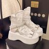 Sandalias de Suela Gruesa de Gama Alta con Hebilla de Cinturón y Sandalias Abiertas Nuevas 2025, Faldas de Hada para Mujer, Botines de Mezclilla