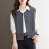 Venda Direta de Fábrica Colete Tricotado Sem Mangas Gola Redonda Primavera 2026 para Mulheres, Jaqueta Colete Camada Quente Versátil e Fashionável Disponível